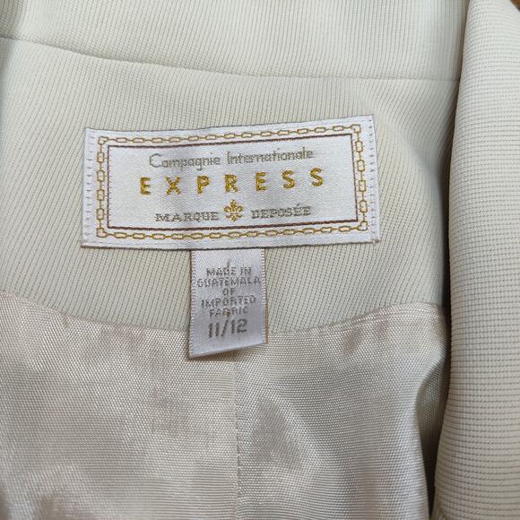 Vtg Express Campagnie Internationale Preppy Nude Blazer 12 Old Money Tailored - Picture 7 of 12